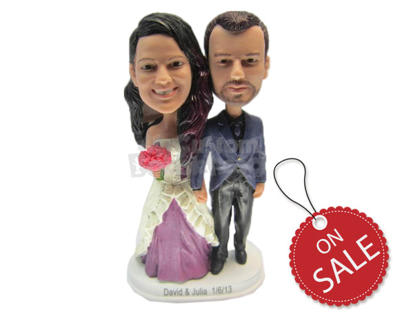Custom Bobblehead Newly Wed Couple Wearing Wedding Attire - Wedding & Couples Bride & Groom Personalized Bobblehead & Cake Topper Custom Bobblehead Newly Wed Couple Wearing Wedding Attire - Wedding & Couples Bride & Groom Personalized Bobblehead & Cake Topper